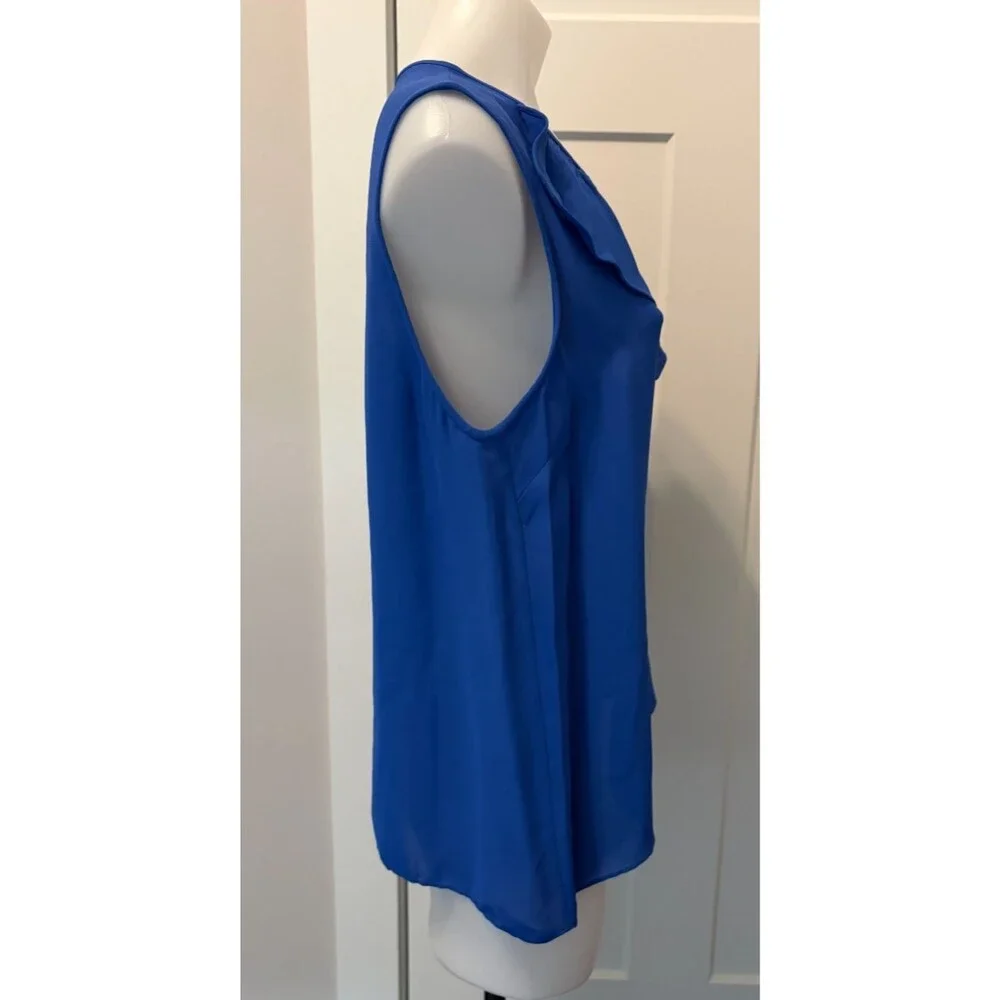 KATE SPADE Womens TOP Sleeveless BLUE Ruffled Front Size 12